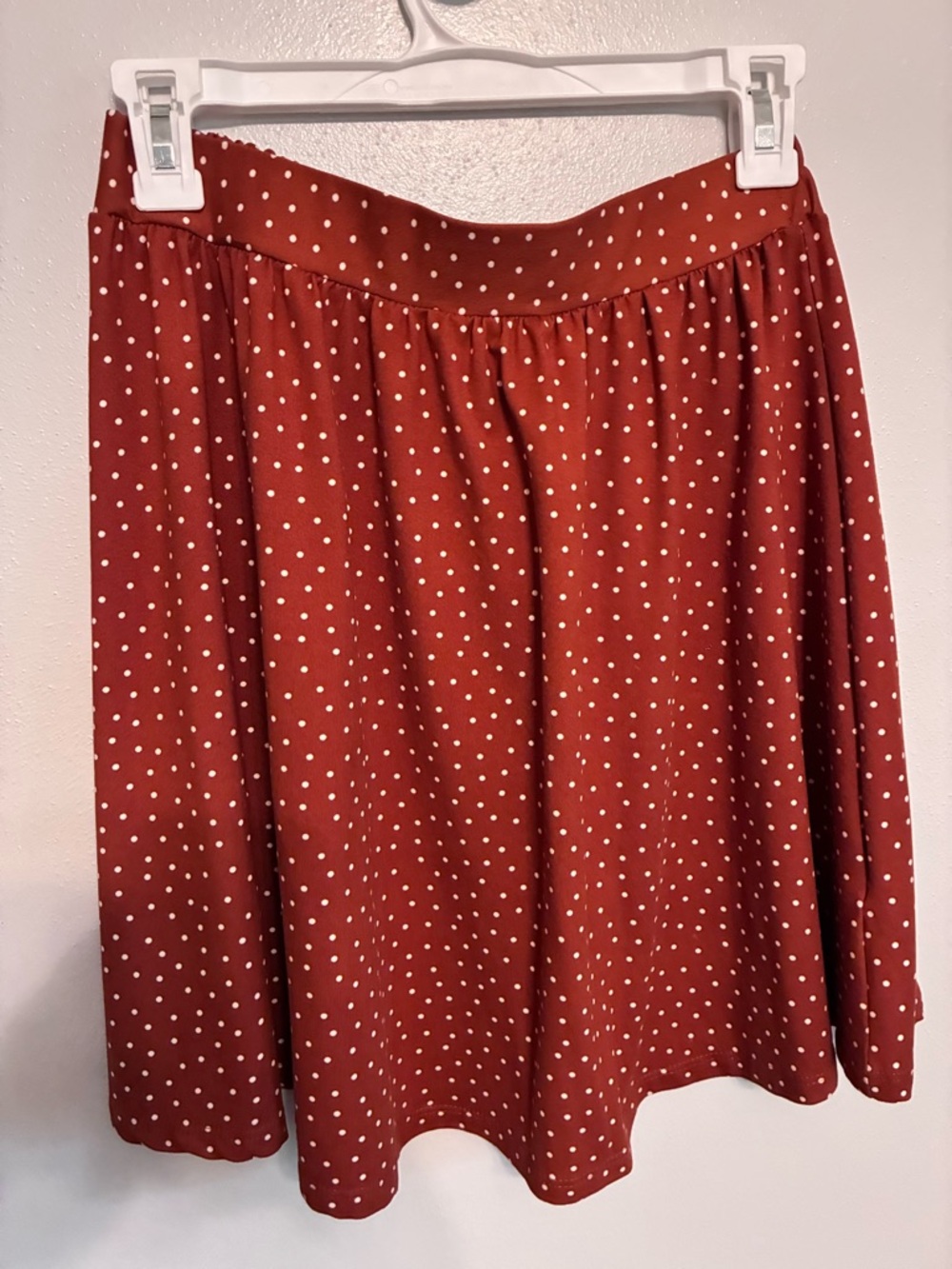 Rust Orange Dot Skirt - Women's Casual A-Line Skirt